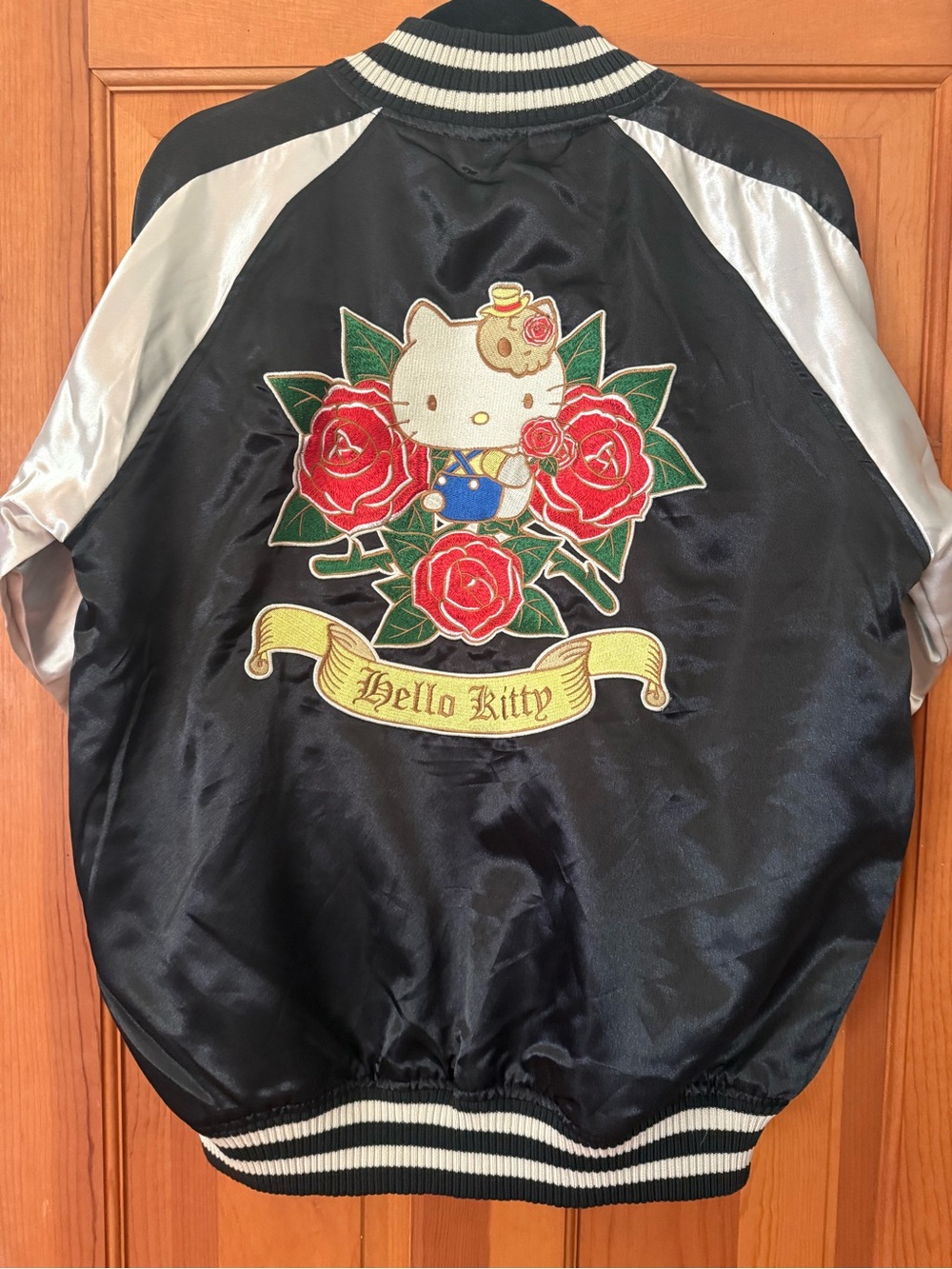 Official Hello Kitty x Rose Tattoo Embroidered Bomber Jacket